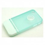 Wholesale iPhone 4 4S Two Tone Case (LightBlueWhite)